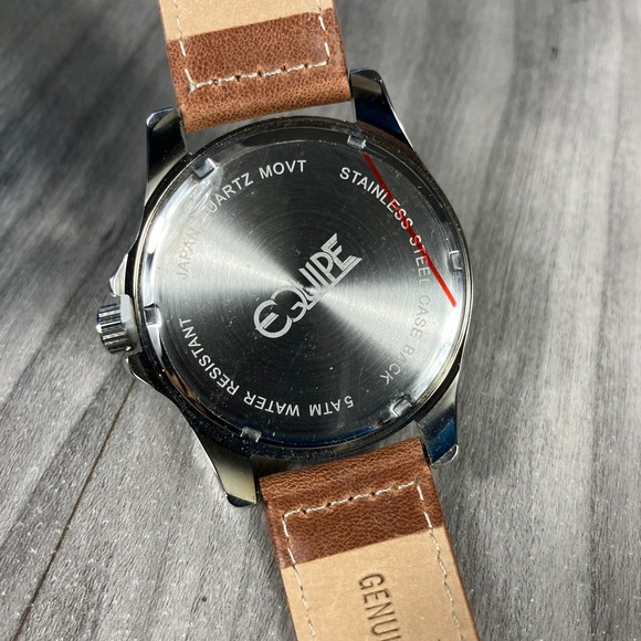 Equipe Turbo 44mm Brown Leather Strap Men's Watch EQUT102 - Picture 4 of 8